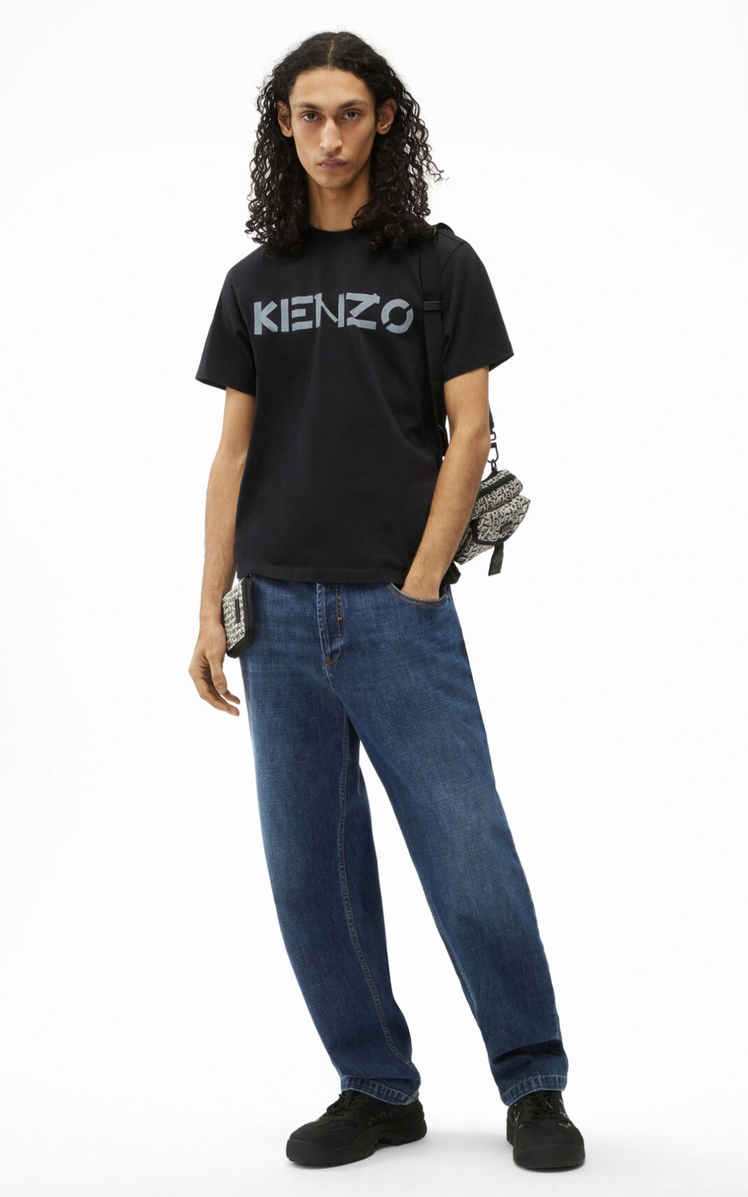 Kenzo Logo Tişört Erkek Siyah | 0625-PECMD